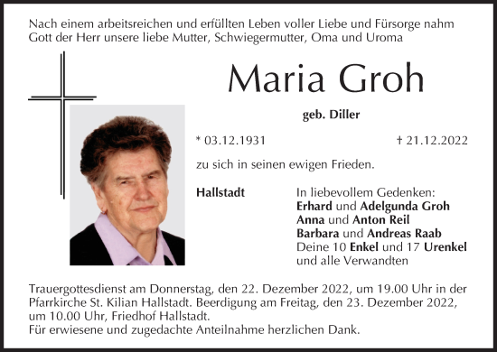 Anzeige von Maria Groh von MGO