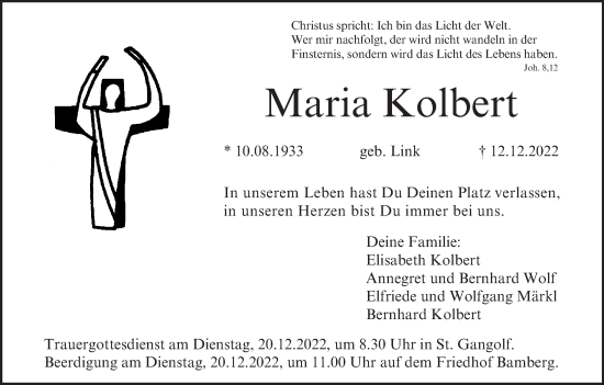 Anzeige von Maria Kolbert von MGO