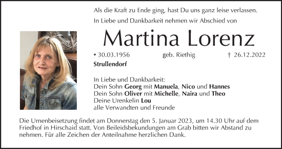 Anzeige von Martina Lorenz von MGO