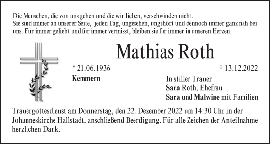Anzeige von Mathias Roth von MGO