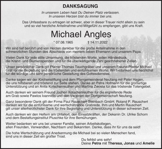 Anzeige von Michael Angles von MGO
