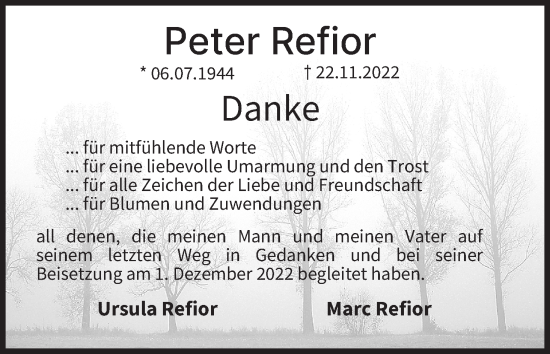 Anzeige von Peter Refior von MGO