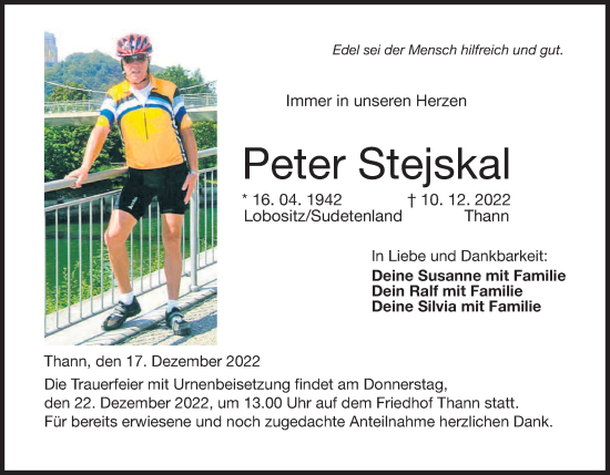 Anzeige von Peter Stejskal von MGO