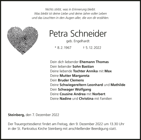 Anzeige von Petra Schneider von MGO