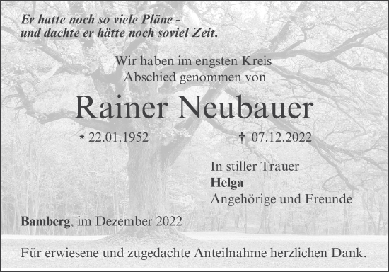 Anzeige von Rainer Neubauer von MGO