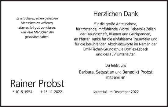 Anzeige von Rainer Probst von MGO