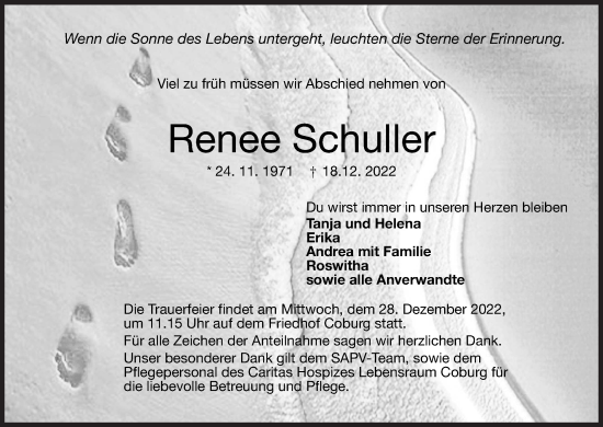 Anzeige von Renee Schuller von MGO