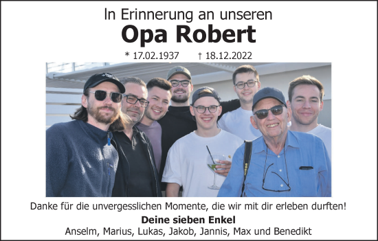 Anzeige von Robert Fischer von MGO