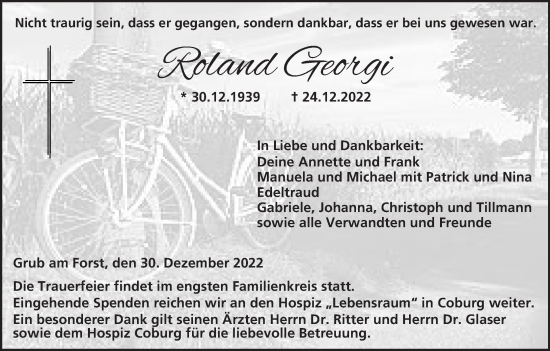 Anzeige von Roland Georgi von MGO