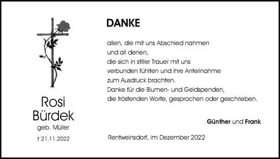 Anzeige von Rosi Bürdek von MGO