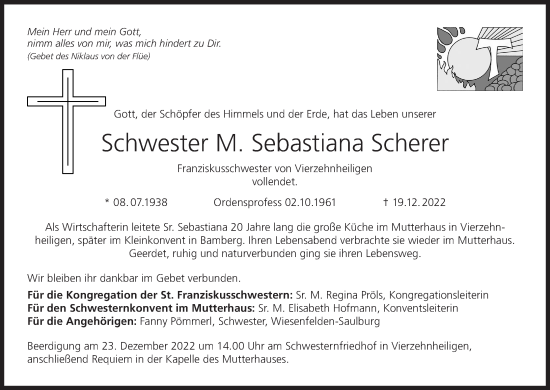 Anzeige von Sebastiana Scherer von MGO