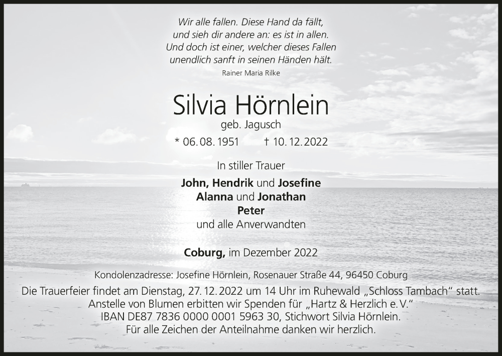  Traueranzeige für Silvia Hörnlein vom 24.12.2022 aus MGO