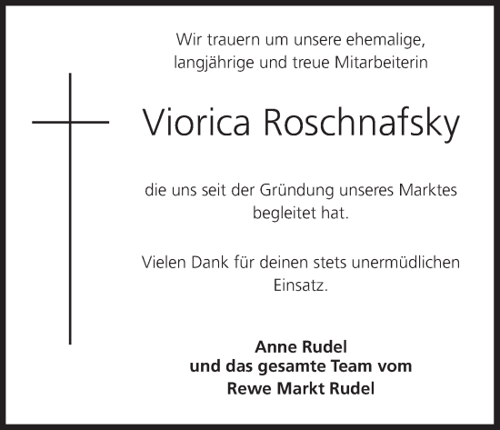 Anzeige von Viorica Roschnafsky von MGO
