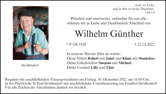 Anzeige von Wilhelm Günther von MGO
