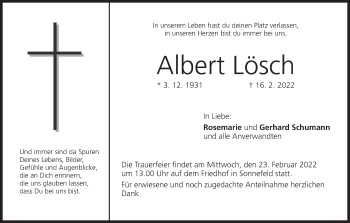 Anzeige von Albert Lösch von MGO
