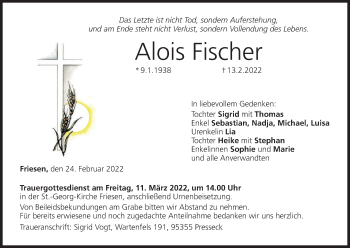 Anzeige von Alois Fischer von MGO