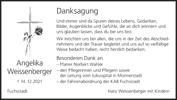 Anzeige von Angelika Weissenberger von MGO