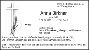 Anzeige von Anna Birkner von MGO