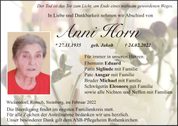 Anzeige von Anni Horn von MGO
