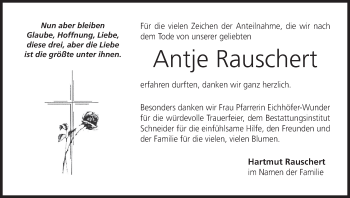 Anzeige von Antje Rauschert von MGO