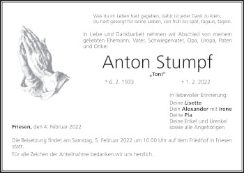 Anzeige von Anton Stumpf von MGO