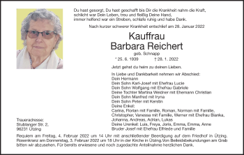 Anzeige von Barbara Reichert von MGO
