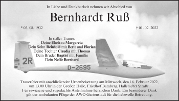 Anzeige von Bernhardt Ruß von MGO