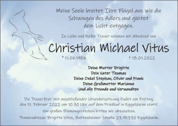 Anzeige von Christian Michael Vitus von MGO