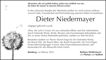 Anzeige von Dieter Niedermayer von MGO