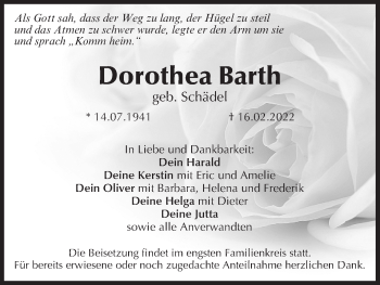 Anzeige von Dorothea Barth von MGO