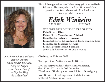 Anzeige von Edith Winheim von MGO