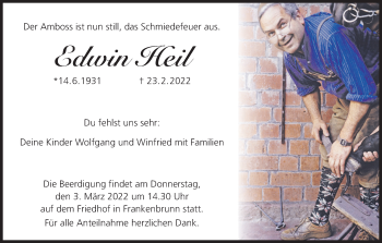 Anzeige von Edwin Heil von MGO