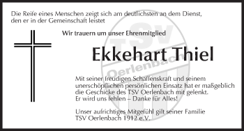 Anzeige von Ekkehart Thiel von MGO