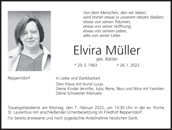 Anzeige von Elvira Müller von MGO