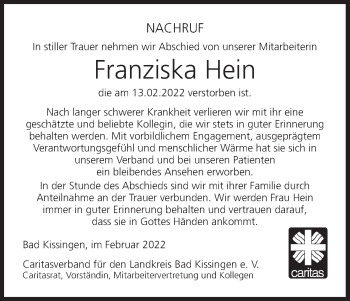 Anzeige von Franziska Hein von MGO