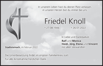 Anzeige von Friedel Knoll von MGO