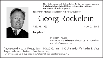 Anzeige von Georg Röckelein von MGO
