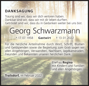 Anzeige von Georg Schwarzmann von MGO