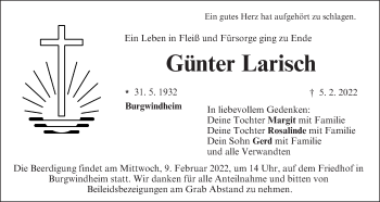 Anzeige von Günter Larisch von MGO