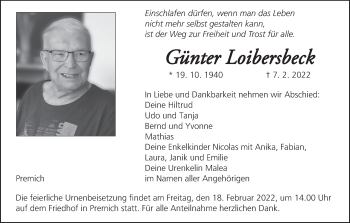 Anzeige von Günter Loibersbeck von MGO