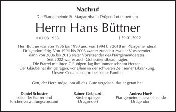 Anzeige von Hans Büttner von MGO