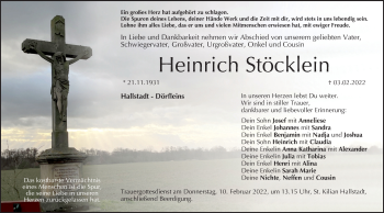 Anzeige von Heinrich Stöcklein von MGO