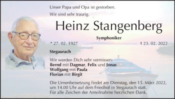 Anzeige von Heinz Stangenberg von MGO