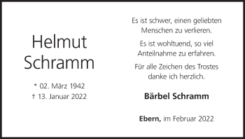 Anzeige von Helmut Schramm von MGO