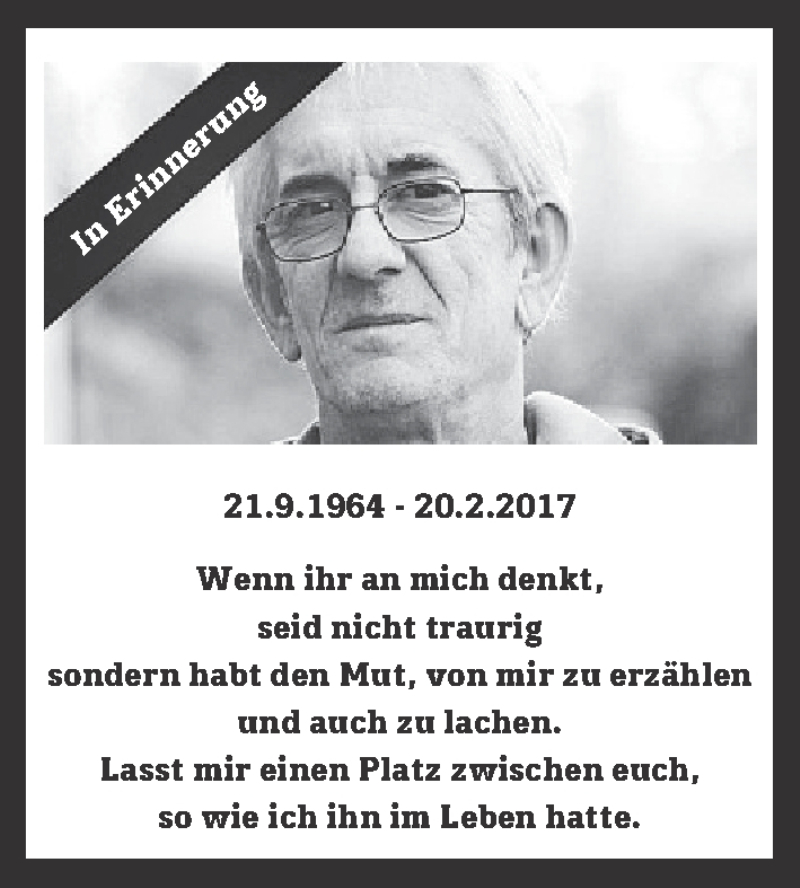  Traueranzeige für In Erinnerung  vom 19.02.2022 aus MGO