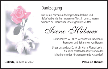 Anzeige von Irene Hübner von MGO