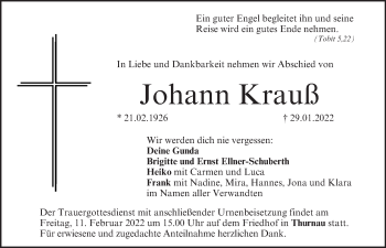 Anzeige von Johann Krauß von MGO