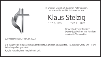Anzeige von Klaus Stelzig von MGO