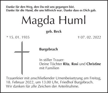 Anzeige von Magda Huml von MGO
