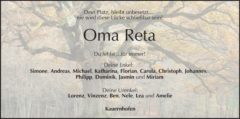  Traueranzeige für Margareta Schirner vom 12.02.2022 aus MGO